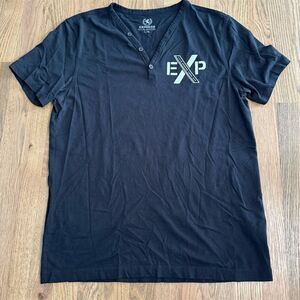 Express Men's Graphic V-Neck T-Shirt Black Size Large